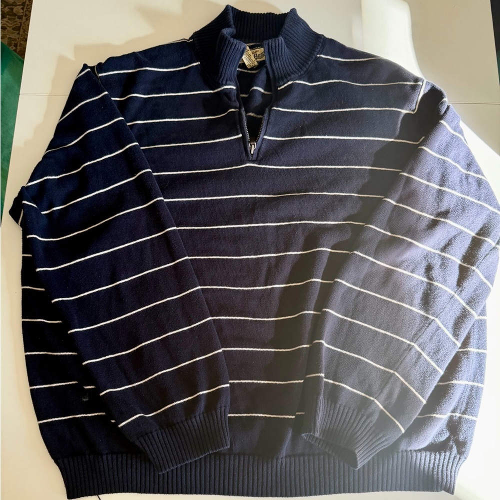 Bass Navy Striped Men's Sweater